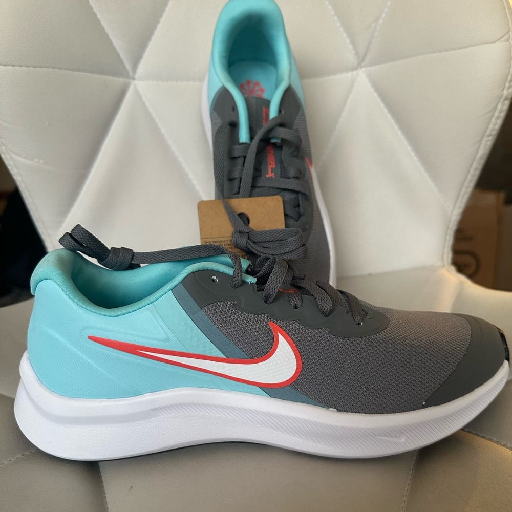 Nike Star Runner 3 GS Smoke Grey Copa Aqua Sneakers Youth 5Y NWT